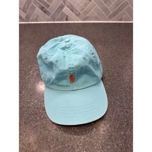 Vtg 90s Y2K Polo Ralph Lauren Teal Orange Pony Cap‎ Hat Adult Adjustable Size